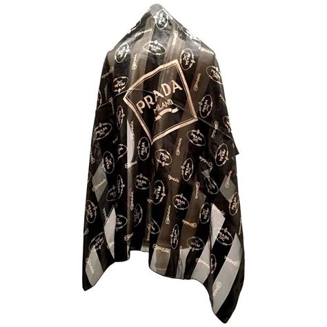 black silk prada milano scarf.